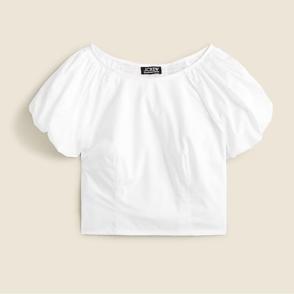 J.Crew Fitted puff-sleeve top New size 6